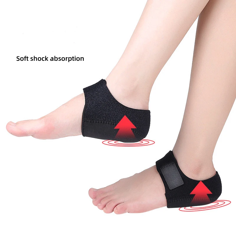 2ชิ้นปรับ Heel Cushion Protector Plantar Fasciitis Heel Cushion Inserts Pad Breathable Heel สนับสนุนสำหรับ Cracked Heels