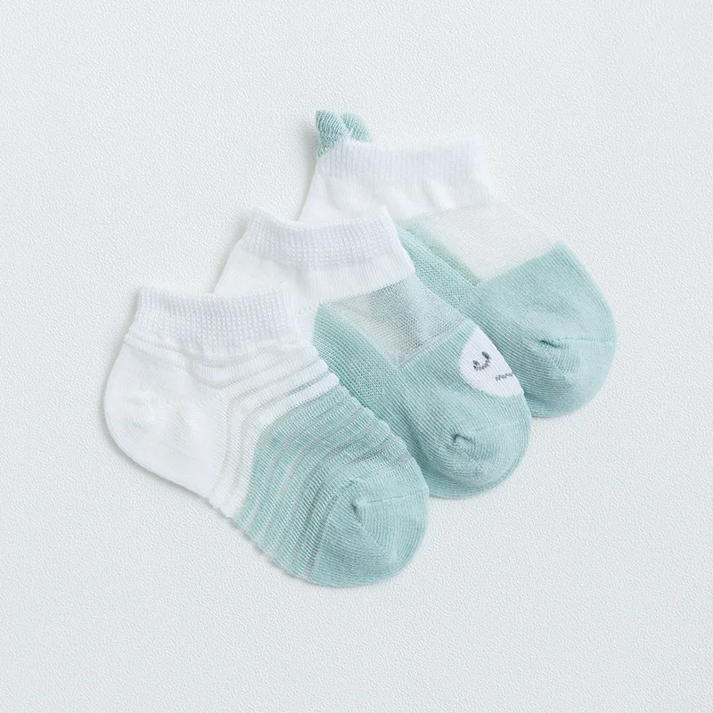 1 Pair 6~12 Monthes Old Baby Short Sock Breathable Newborn Boy Girl Ankle Socks Infant Baby Summer Silk Cotton Fabric Sock