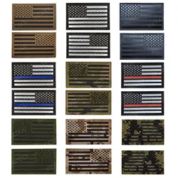 Infrared Reflective American United States USA US IR Patches Blue Line Patch Biker Fastener Patch For Clothing Cap