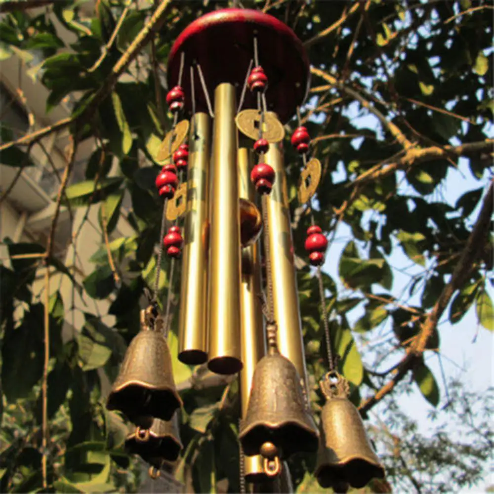 Antique Amazing Grace Wind Chimes ลานกลางแจ้งสวนไม้ไผ่หลอด Bells ทองแดงโบราณ Windchime หน้าต่างแขวนตกแต่งบ้าน