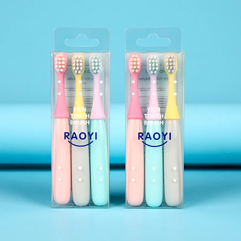 3PCS/Set Soft-bristled Silicone Toothbrush Teeth for Children Baby  Cute Training Toothbrushes Baby Dental Care Tooth Brush