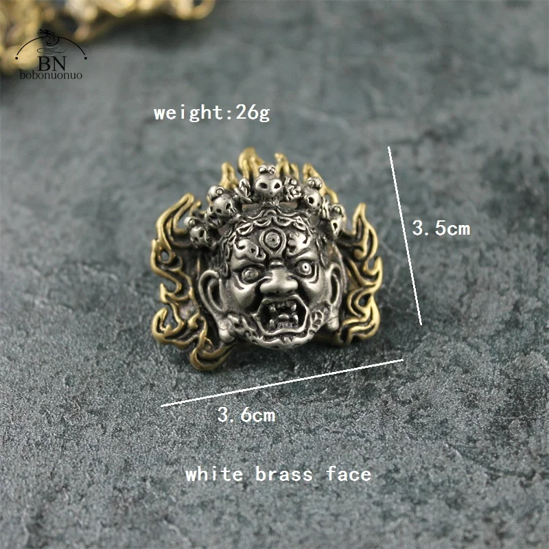 DIY Angry Buddha Skull Face Brass Screws Rivet Button Leather Bag Wallet Chains Garment Decorations Punk Retro Buckles Connector