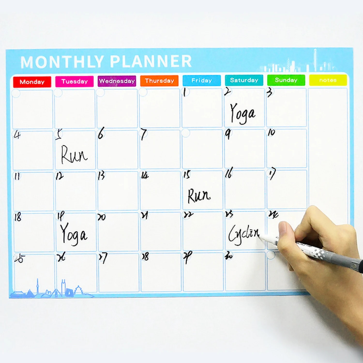 Magnetic Weekly Monthly Planner Calendar Dry Erase Board Refrigerator Magnet With 3pcs Pens for Home Office Shops Message Board