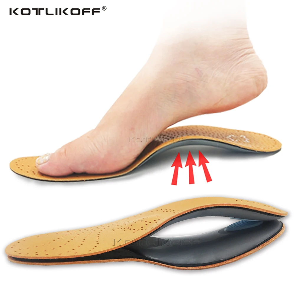 Leather Orthopedic Insoles For Shoes Flatfoot Arch Support Orthopedic Pad Massage Cushion Deodorization Shoe Pad Set For Care