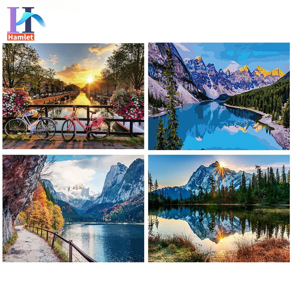 Landscape Sunrise Diy 40*50 Painting By Numbers Adult Hand-painted Gift Digital Painting Kit Home Decoration Unique Gift