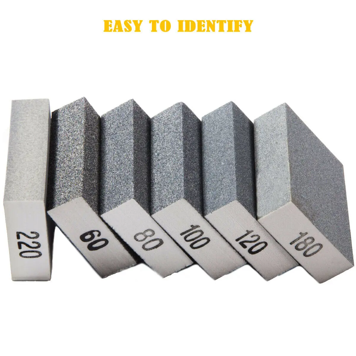 Spugne per levigatura a mano da 6 pezzi spugne per levigatura 60/80/100/120/180/220 assortimento di grana
