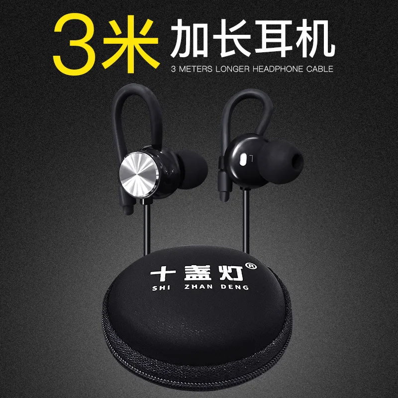 3.5mm Ear Hoo Wired Sport Earphone In-Ear Running Headsets Microphone Headphones Earbuds Music Earpiece With Mic For  Cell Phone