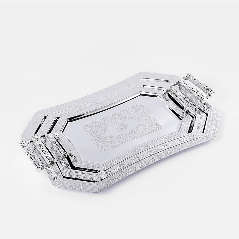 1Pc Nordic Stainless Steel Storage Tray Jewelry cosmetic Display Plate Hotel Restaurant Serving Dish