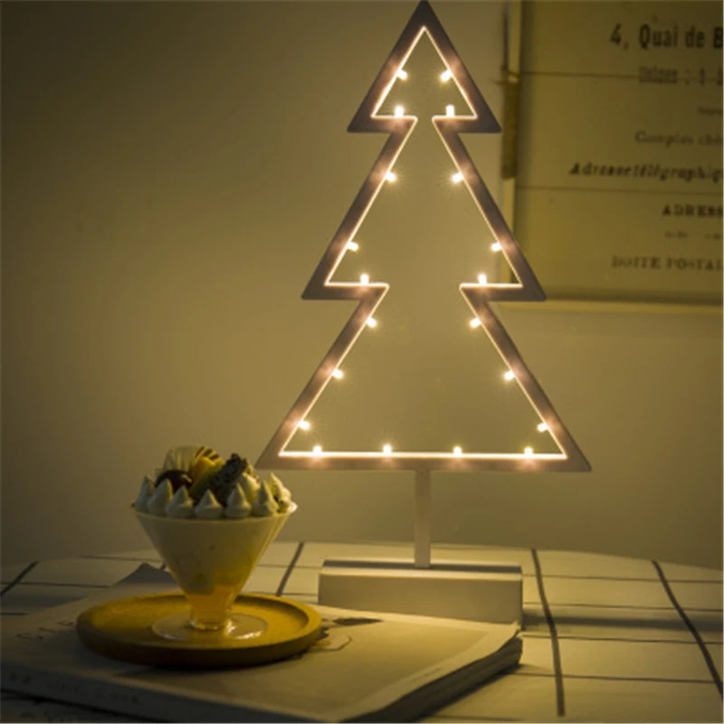 Luz LED de modelado romántica, decoración para el hogar, árbol de Navidad, árbol de Navidad, lámpara de noche de escritorio, ornamento, gran oferta