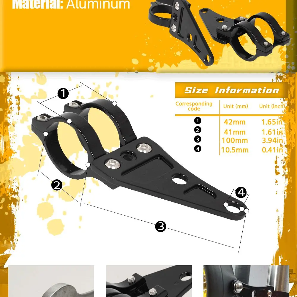 For 41mm Fork Motorcycle Headlight Mount Bracket Clamp Head Lamp Support Turn Signal Light Holder Chopper Cafe Racer Accessories