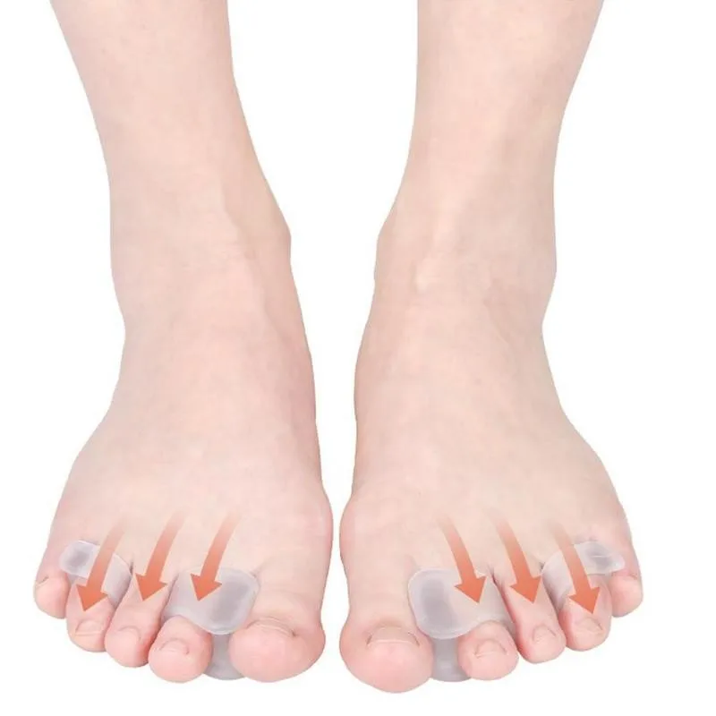 200Pcs=100Pairs Gel Hallux Valgus Orthosis Toe Separators Silicone Straighteners Fingers Foot Protector Bunion Corrector