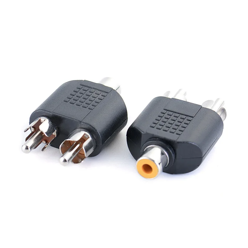 10 stks RCA Female naar 2RCA Male Adapter AV Audio Plug RCA Vrouw naar Man RCA Y Splitter Audio Converter voor Computer TV Audio MP3