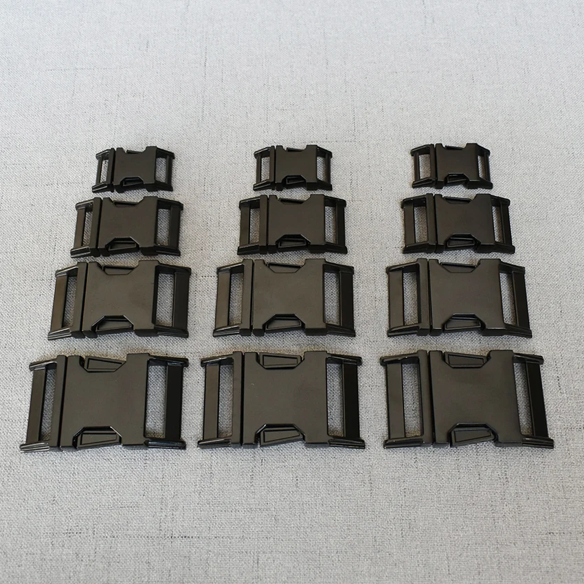 50 Pcs/Lot 15mm 20mm 25mm 32mm Metal Quick Side Release Buckles for Webbing Tactical Belt Dog Collar DIY Outdoor Accessories