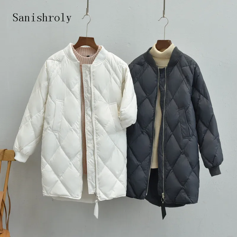 

2021 New Autumn Winter Coat Women Casual Loose Warm Thicken 90% White Duck Down Jacket Parka Female Midi Long Down Outwears Tops