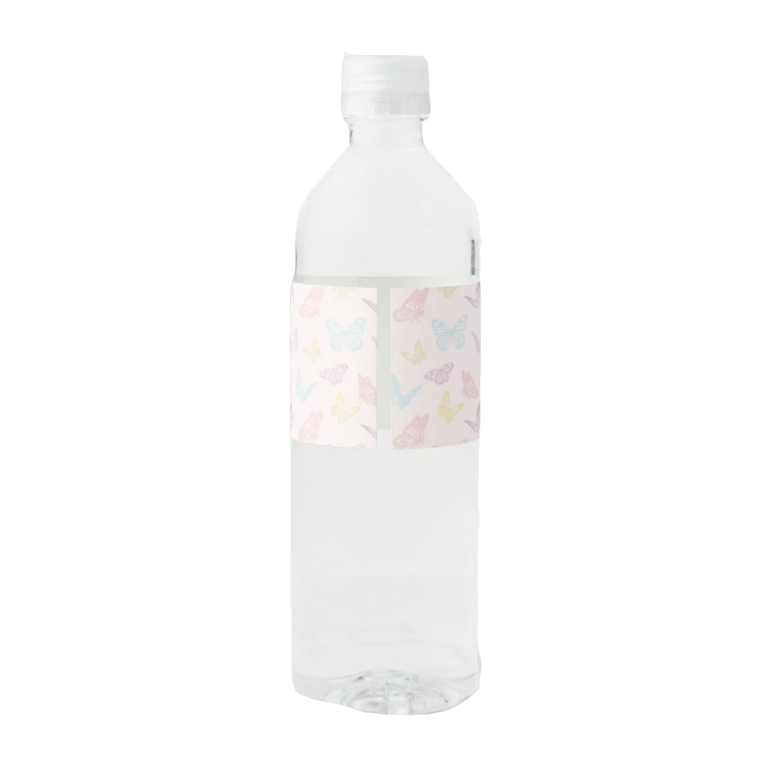 Custom Pretty Pastel Pink Butterfly Pattern Baby Shower Water Bottle Label Birthday Party Christening Baptisn Supplie