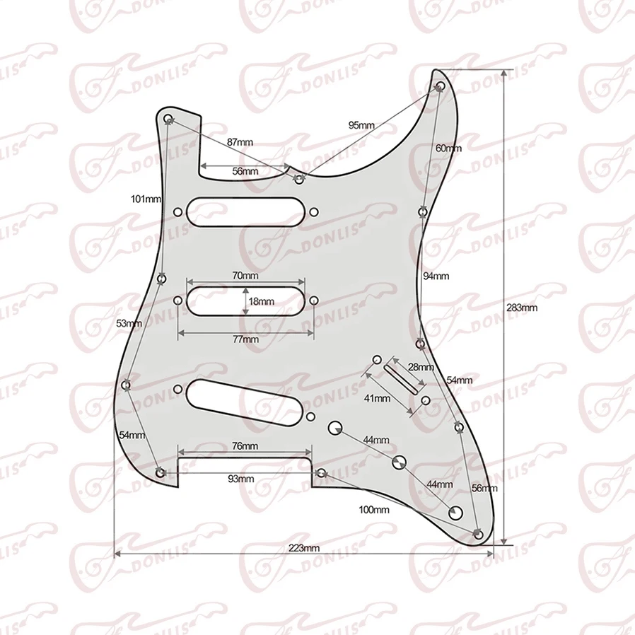 1pcs hand made bird\'s eye wood GUITAR SSS Pickguard #2029