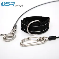 Scuba Diving Lanyard Underwater Freediving Wrist Strap Lanyard 316 Stainless Steel Rope With D-Ring Carabiner