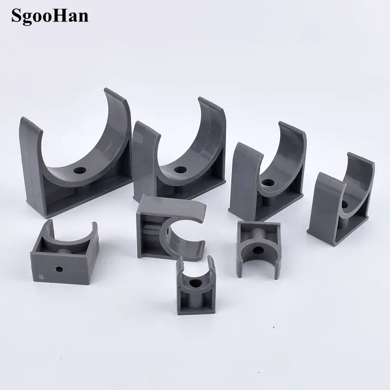 

I.D 20-75mm PVC Gray U-shaped Pipe Clamp Plastic Clamp Pipe Holder Garden Water Connector Irrigation UPVC Tube Accessories