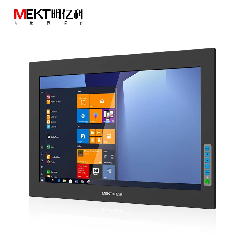 MEKT-Industrial Embedded Monitor LED, painel frontal, IP65 impermeável, Wall Mount Display HD, HDMI, DVI, VGA Interface, L-Series, 21,5"