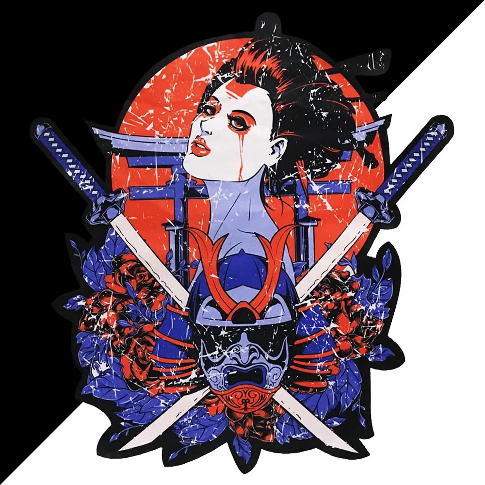 1Pcs Oversized fashion Ghost Warrior Ghost King printing applique clothing accessories Japanese singer Sew on clothes Patches