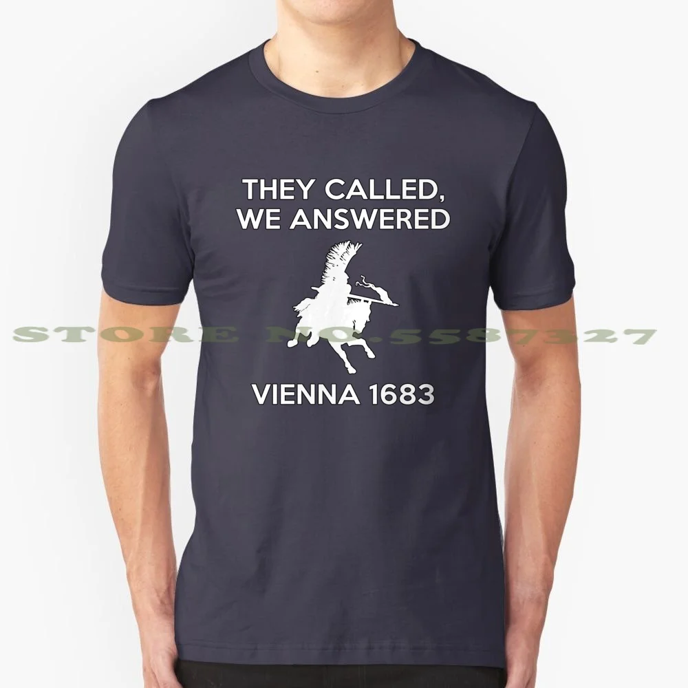 Vienna 1683 100% Cotton T-Shirt Vienna Wing Wings Winged Hussar Hussars Hussaria Polish Poland Sword Swords Cavalry Horse