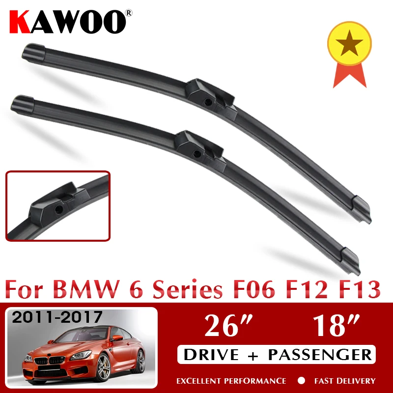 

KAWOO Car Wiper Blade For BMW 6 Series F06 F12 F13 October 2011 - Nov. 2017 Windshield Windscreen Window 26"+18" LHD RHD