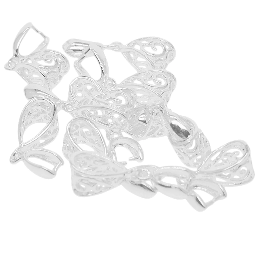 10Pcs Silver Pendant Findings Bails for DIY Crafts