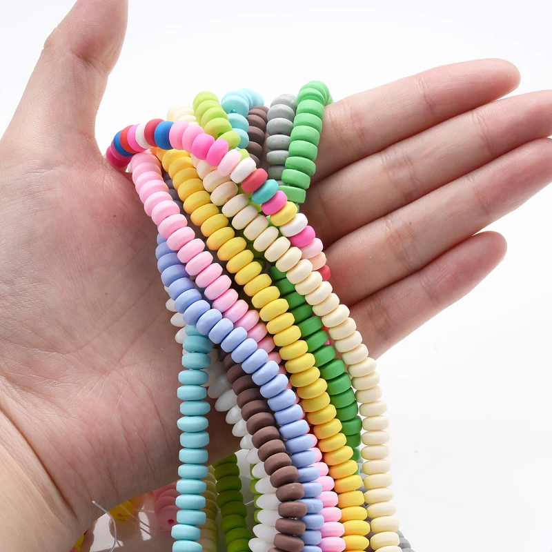 New 7mm 11 Colors Ellipse Clay Beads Charm Polymer Clay Spacer Loose Handmade Beads For DIY Bracelet Necklace Accessories