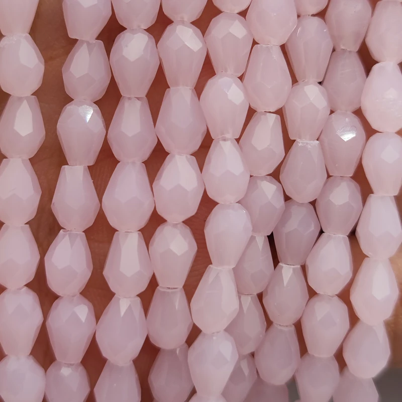 3x5 5x7 8x11mm Faceted Waterdrop Pink Jades Beads Teardrop Loose Spacer Beads Handmade for Jewelry Making DIY Bracelet Necklace