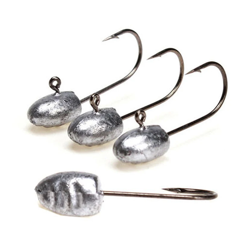 OBSESSION A030 10pcs/bag 1g 2g 3g 4g Jig Head Fishing Barbed Hook For Soft Lure Barbed Single Fishhook Carp Rockfish Accessories