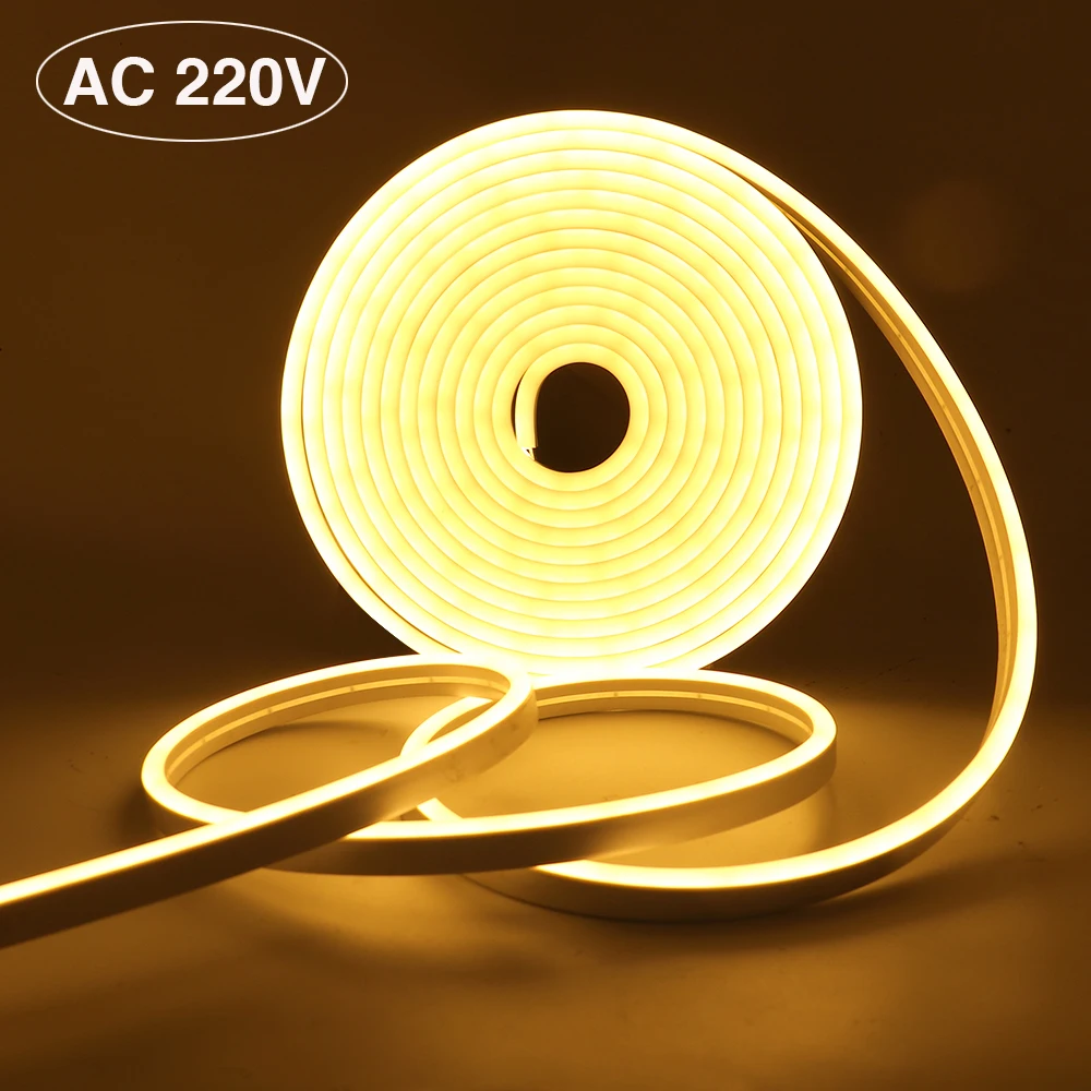 

Neon Strip EU 220V 240V Waterproof White/Warm White SMD 2835 120leds/m LED Strip Ribbon Flexible Tape LED Neon Sign Light Lamp