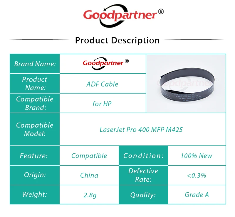10X CF288-60011-04 ADF Cable for HP LaserJet Pro 400 MFP M425dn M425 M426 M427 M401 14Pin