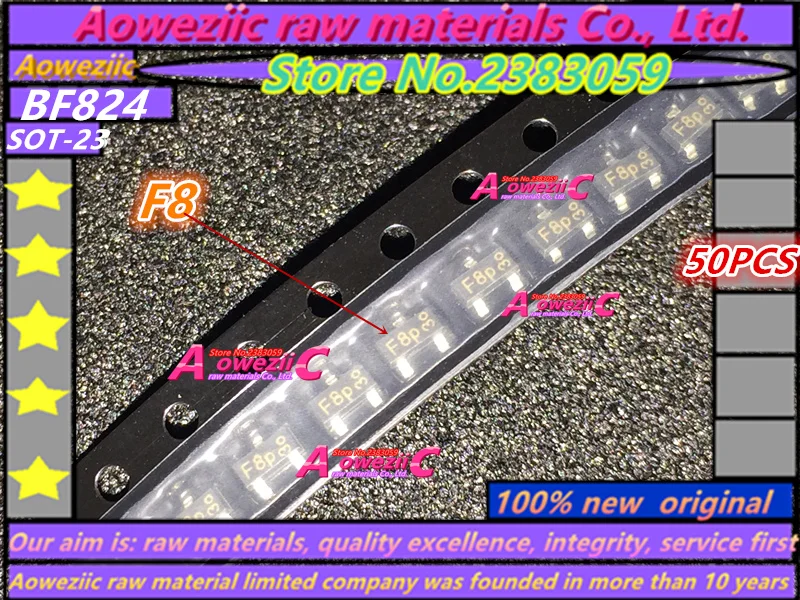 50PCS/LOT  2018+ 100% new imported original BF824  F8 SOT23 PNP intermediate frequency transistor