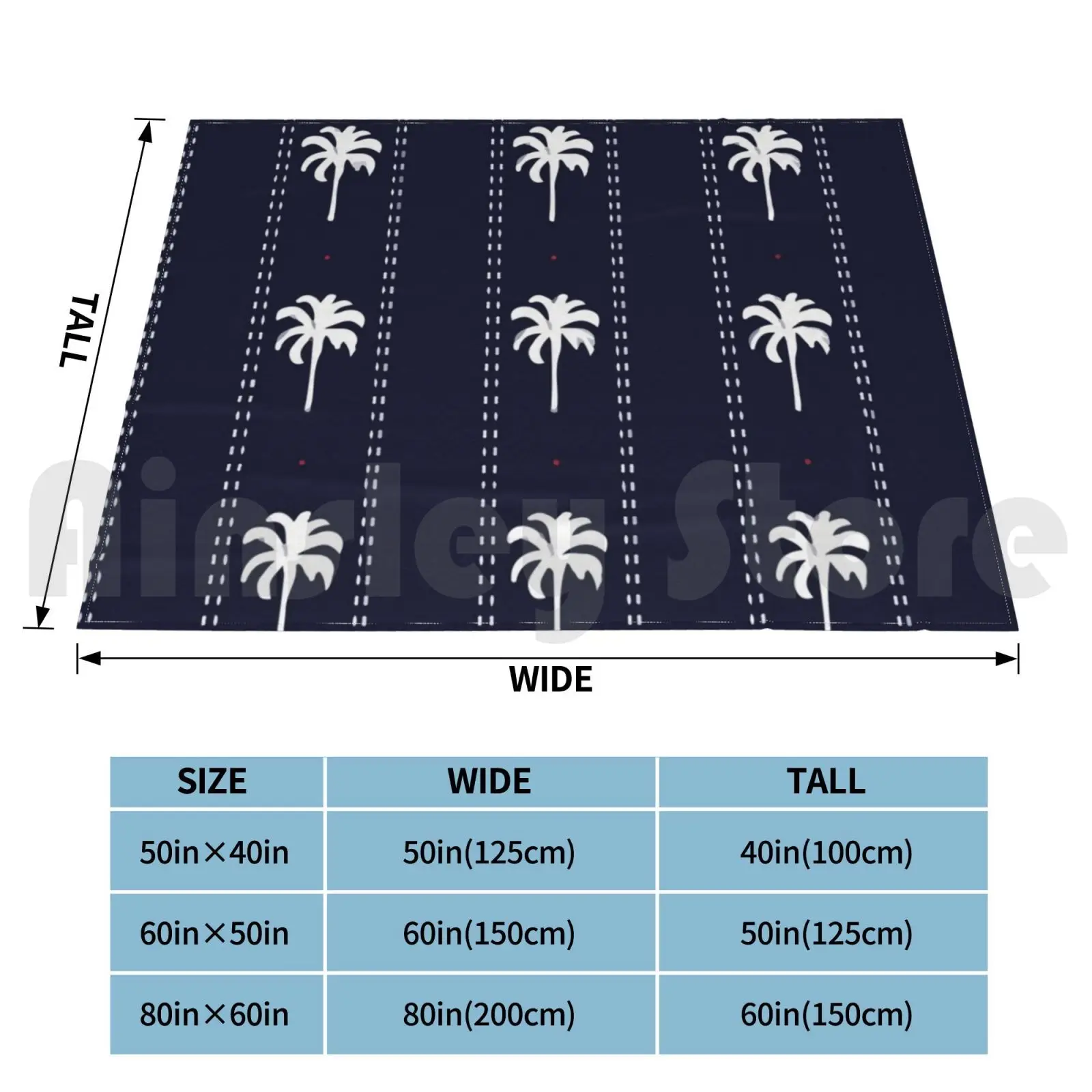 Striped Palm Tree With Dash Line Small Red Dots Seamless Pattern Blanket Super Soft Warm Light Thin Hawaii Hawaii And