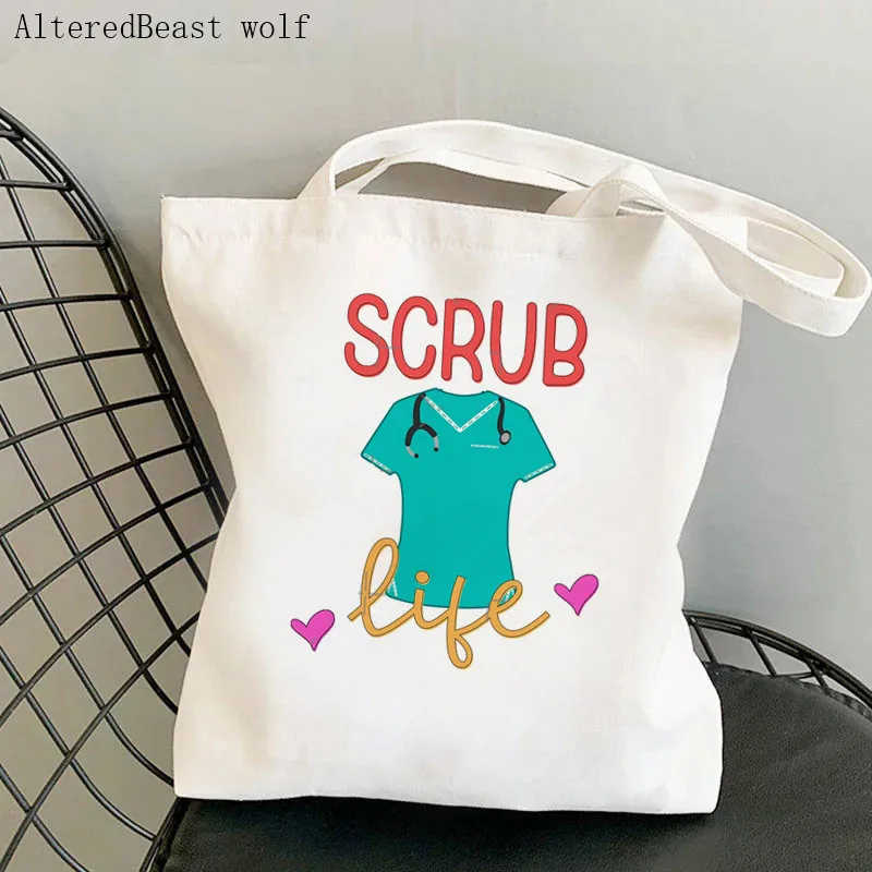Women Shopper bag Wonder Nurse Printed Kawaii Bag Harajuku Shopping Canvas Shopper Bag girl handbag Tote Shoulder Lady Bag
