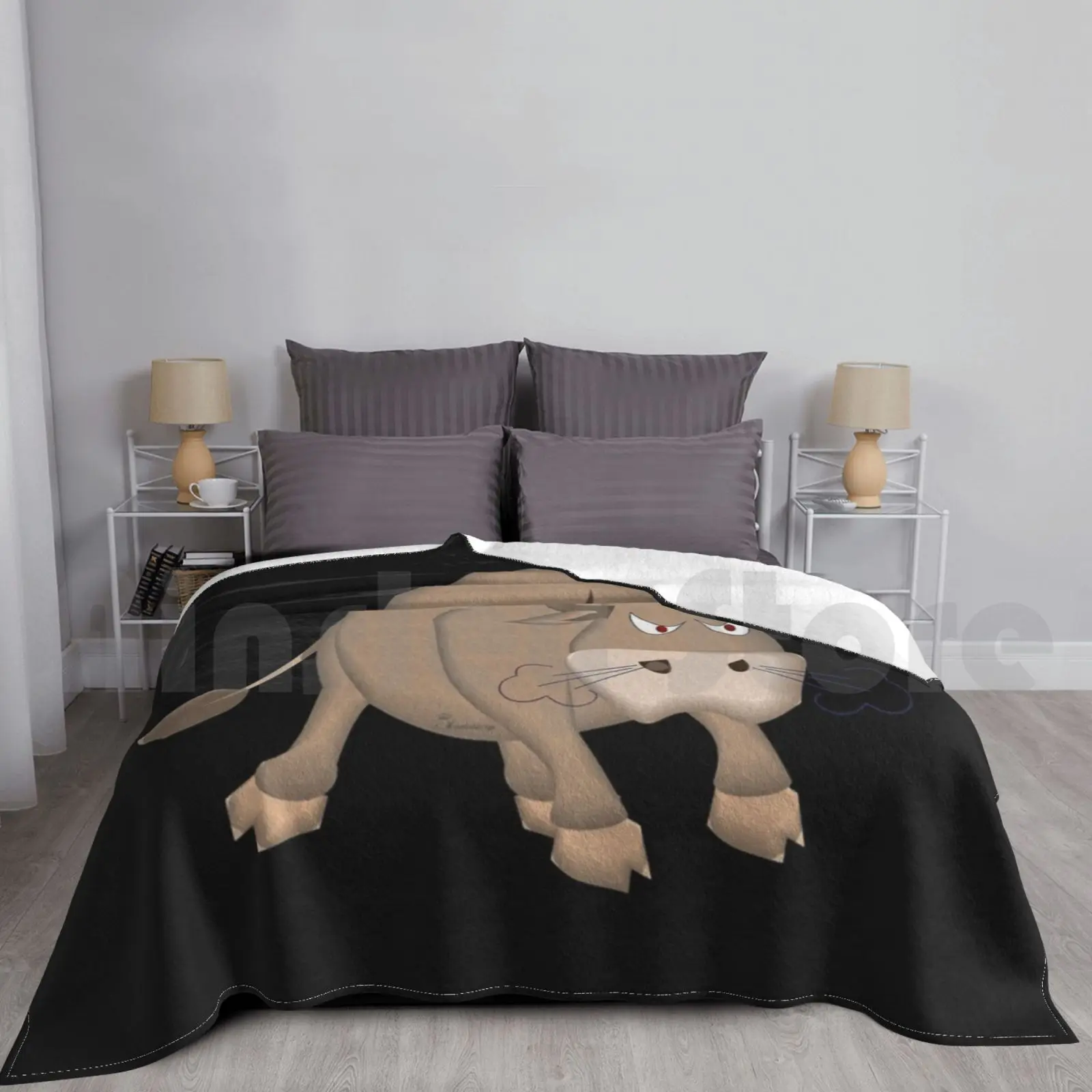 Mad Cop Blanket Fashion Custom Angry Bulle Force Fury Trouble Bull Stress Angry Animal Attack Danger Wheeze Revenge