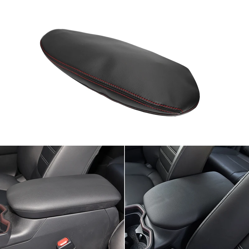 

Car styling Microfiber Leather Center Control Lid Armrest Box Cover Trim For Toyota Rav4 RAV 4 2019 2020 2021 Elastic Band Type