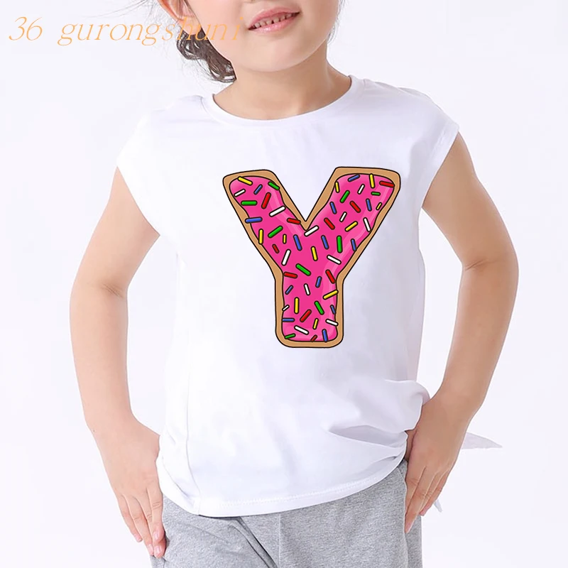 t shirt boys t shirts children clothes kids tshirt cute Red Letter T X Y Z baby boy girl t-shirts summer tops for girls-clothing