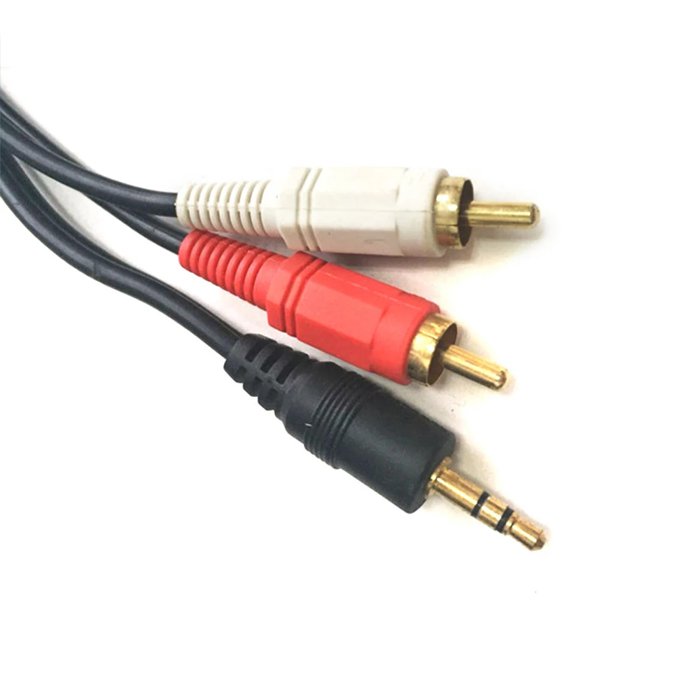 1m 3.5mm Plug Jack Connector to 2 RCA Male Music Stereo Adapter Cable Audio AUX Line for Phones TV Sound Speakers