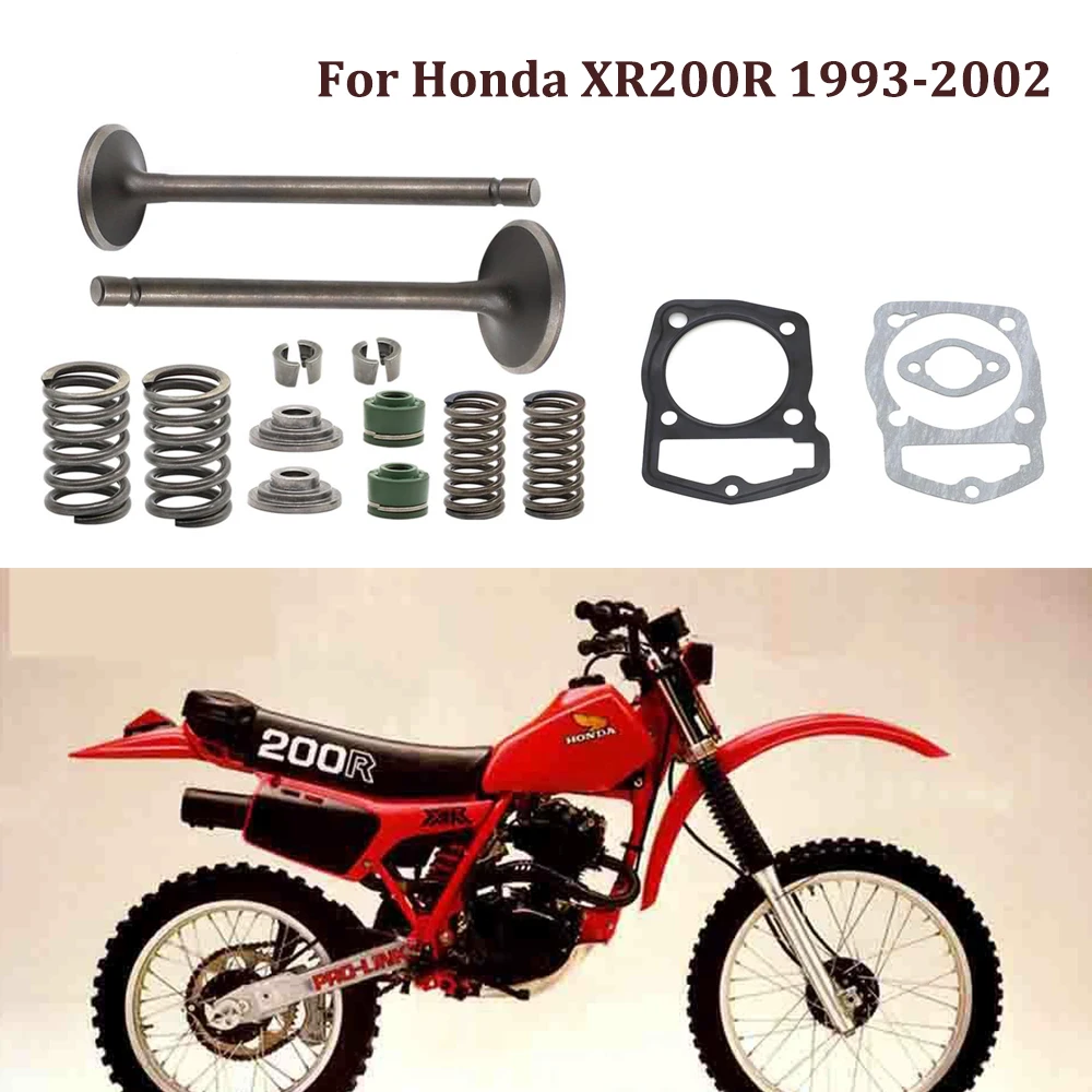 Motocykl XR200R głowica cylindra zawór dolotowy wydechowy zestaw uszczelek sprężyn zestaw uszczelek pasuje do Honda XR200R XR 200 XR200 R1993-2002