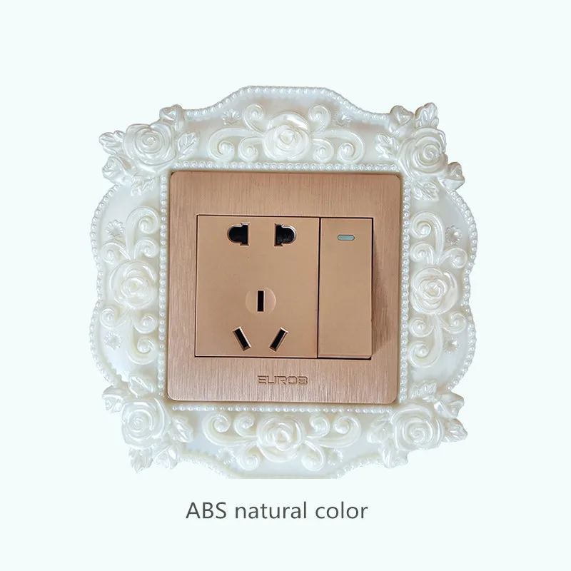 European style creative acrylic switch sticker socket decoration sticker DIY wall sticker switch wallpaper hollow switch cover w