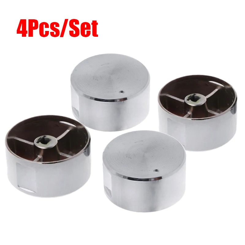 4PCS Metal Gas Stove Knob Switch Gas Stove Burner Accessories Kitchen Parts Replacement Rotary Switch Round Knobs