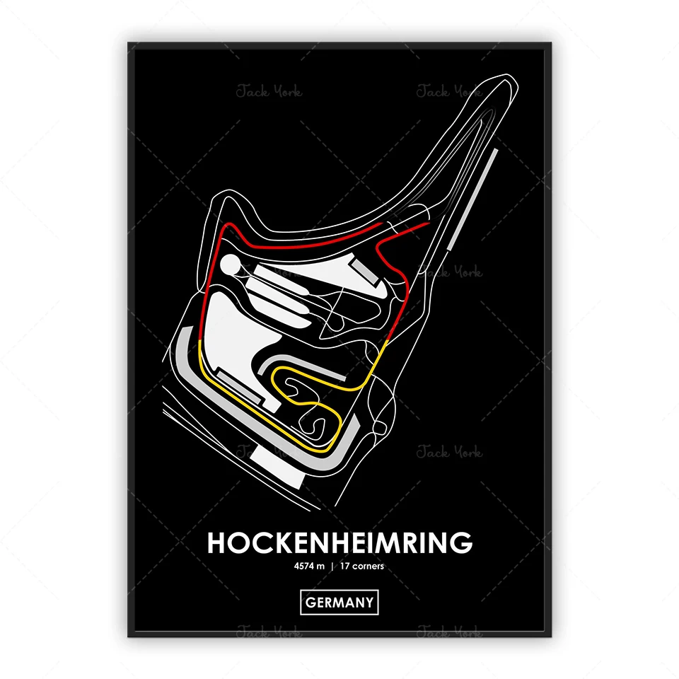 Hockenheimring - ملصق خريطة المسار الألماني #2