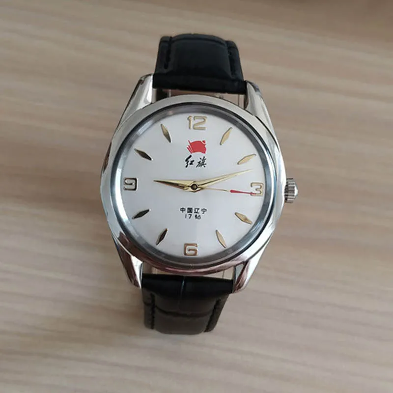 36 Mm Retro Fashion Hongqi Genuine Mechanical Watch Waterproof Stainless Steel Manual Winding Mechanical Men\'s Watch Luxury