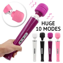 Powerful 10 Speeds Big Vibrator Magic Wand Body Massager Clitoris Stimulator Sex Toy for Women Adults 18 Female Masturbator Shop