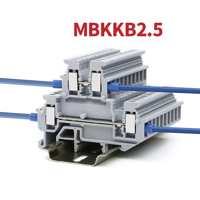 MBKKB2.5 MBKKB-2.5 Double Layer Screw Clamp DIN Rail Terminal Blocks Kit Set 500V 24A