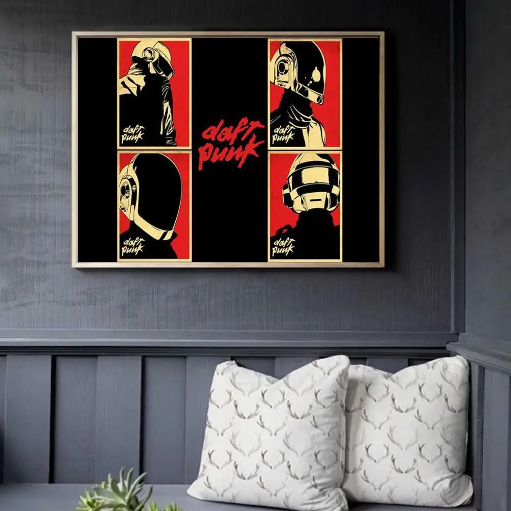 Daft Punk Helm Maske Leinwand Kunst Musik Poster Druck Wand Bild Wohnzimmer Dekor Hause Dekoration Kein Rahmen