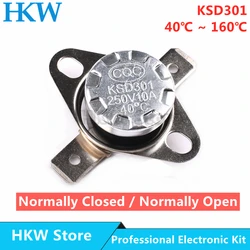 2 stücke Bimetall thermostat KSD301 Temperatur Schalter Thermische Control 40 ~ 160C Grad Celsius Manuellen Reset Thermostat 75 80 85 160 65