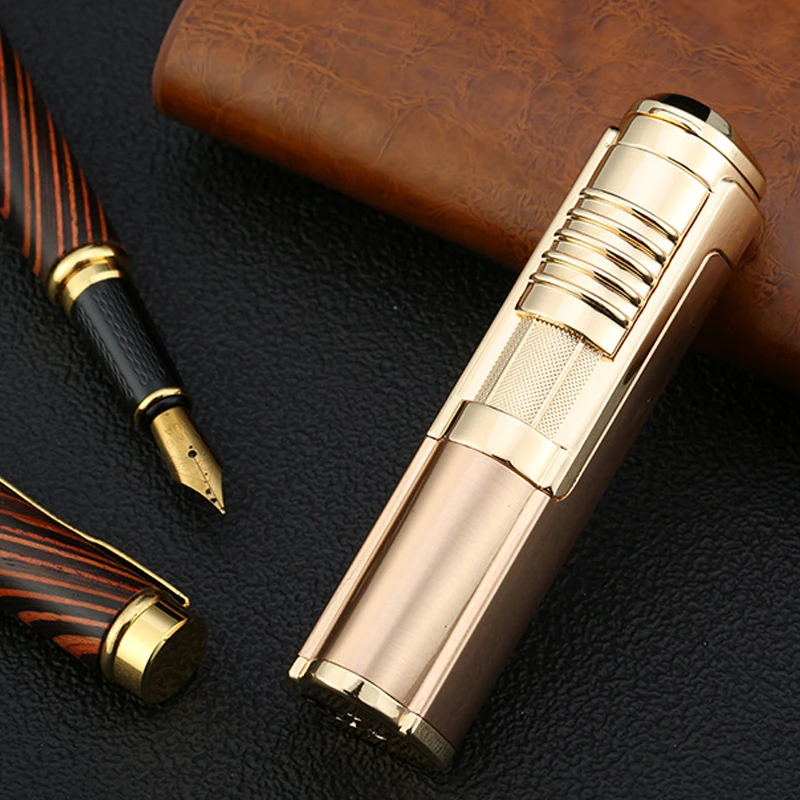 Luxury Cool Macarico Portatil A Gas Butane Torch Lighter Refill Metal Windproof Cigarette Encendedores Gadgets For Men Dropship
