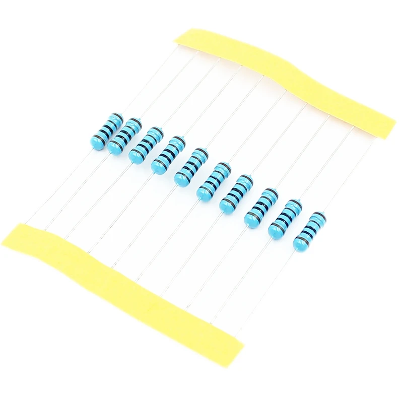 50Pcs 1/2W Metal Film Resistor 1% 0R ~ 10M 0.1R 100R 220R 1K 1.5K 2.2K 4.7K 10K 22K 47K 100K 100 220 1K5 2K2 4K7 ohm Resistance